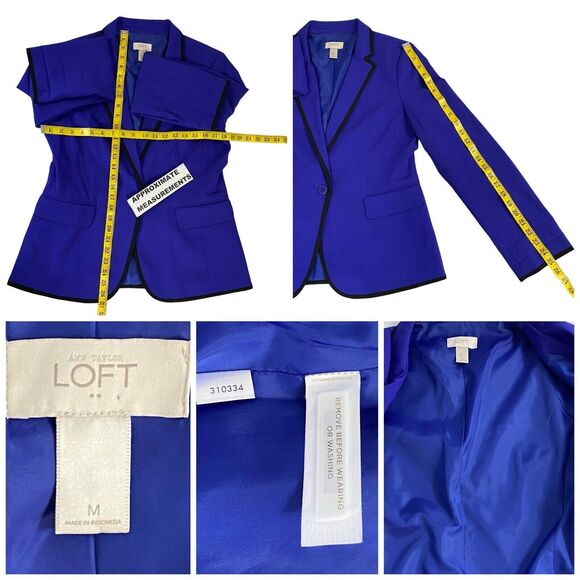 LOFT Blazer Womens Medium Purple Work Office Preppy Casual Lined Jacket Church - Picture 3 of 15